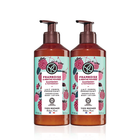 Yves Rocher Moisturizing Body Lotion Raspberry & Peppermint 390ml x 2