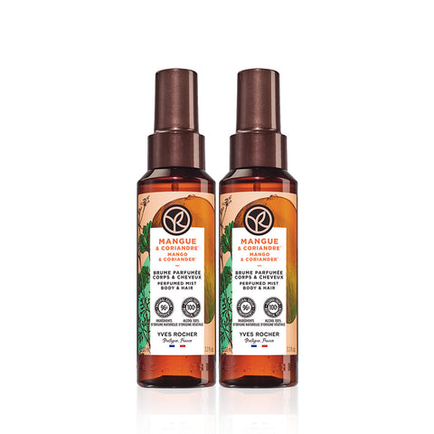 Yves Rocher Perfume Mist Body & Hair Mango & Coriander 100 ml x 2