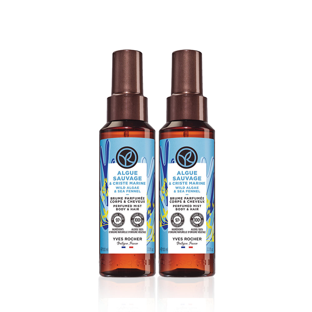 Yves Rocher Perfume Mist Body & Hair Wild Algae & Sea Fennel 100ml (2 Pack)