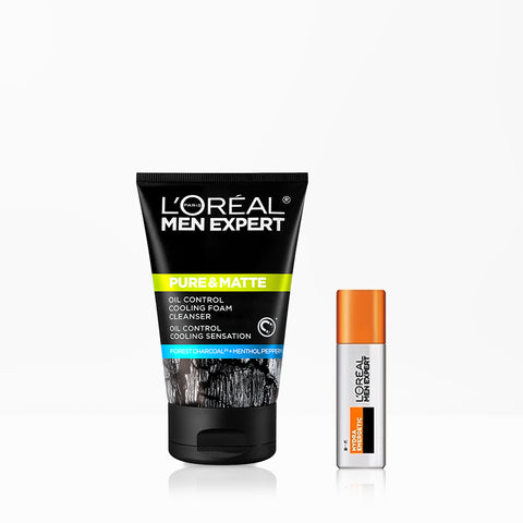 L'Oreal Paris Pure & Matte Charcoal Cleansing Foam 100ml (+ Anti-Aging All-in-One 22ml)