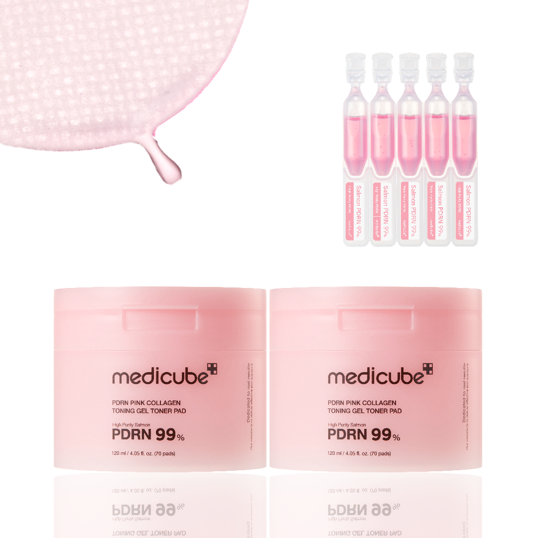 Medicube PDRN Pink Collagen Toning Gel Toner Pads 70 Pads (2 pack)