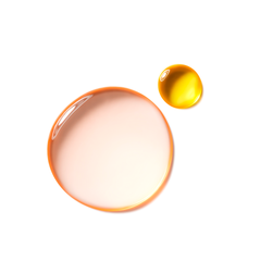 Two droplets of different colors on a white background