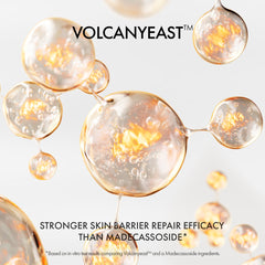 Illustration of Volcanyeast molecules with text on a light background