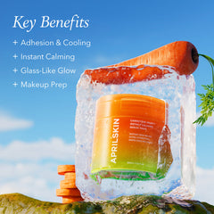 APRILSKIN product packaging with ice on a natural background