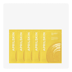 Yellow package of APRILSKIN face masks on a white background