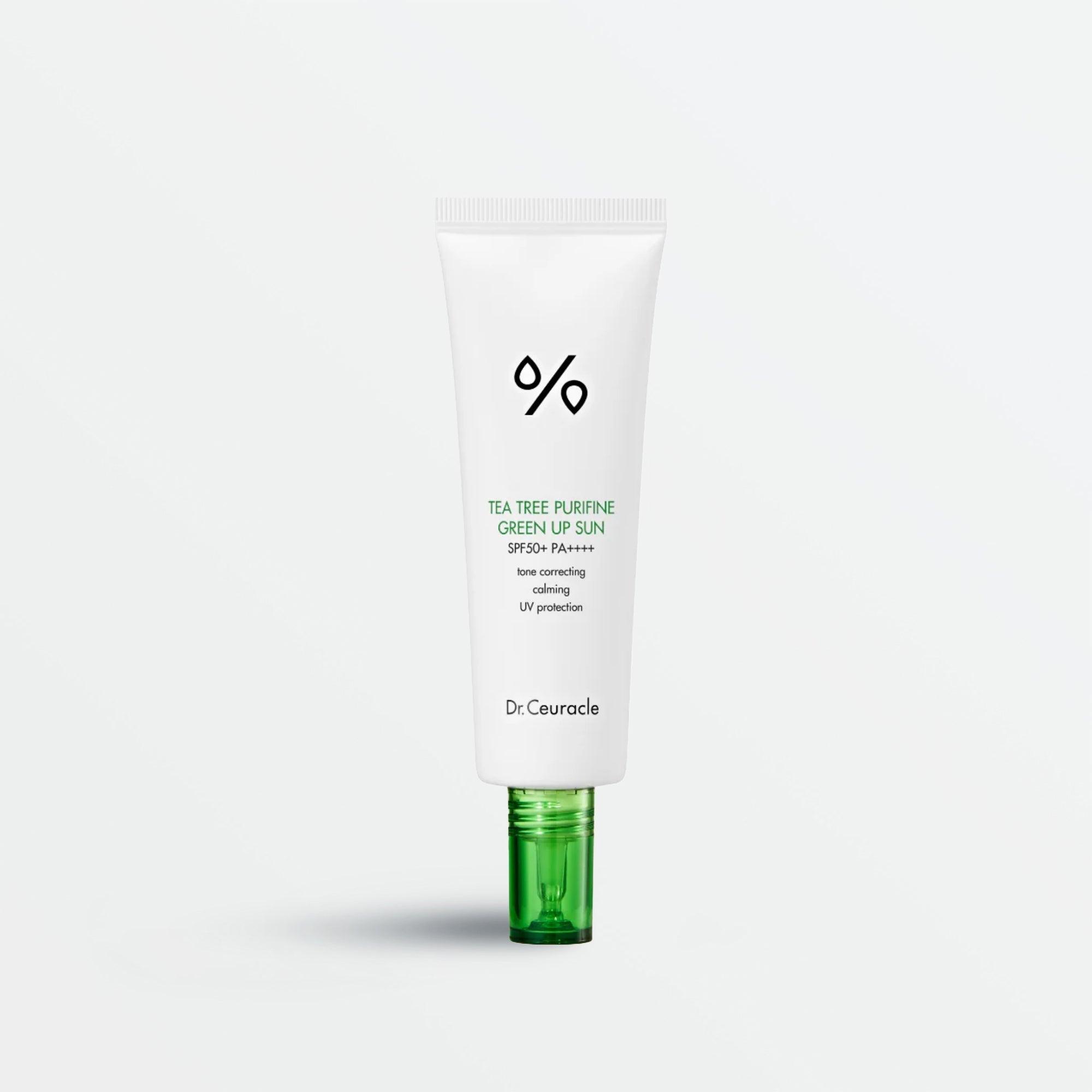 Soonsu Beauty Tea Tree Purifine Green Up Sun application use