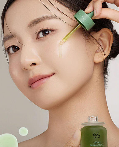 Soonsu Beauty Vegan BHA & Matcha Ampoule packaging design