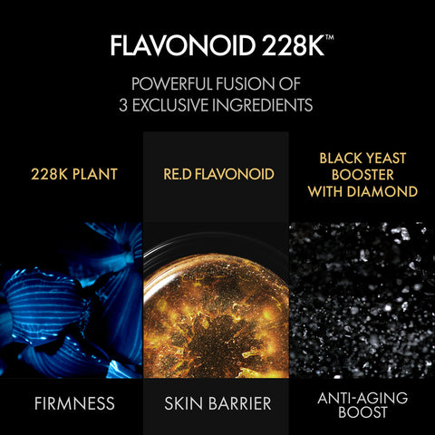 Advertisement for FLAVONOID 228K with images and text highlighting its ingredients and benefits.