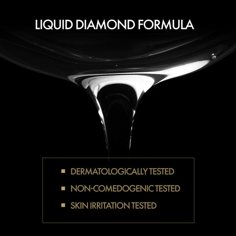 Advertisement for 'Liquid Diamond Formula' with a close-up of the product and test certifications.
