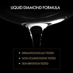 Advertisement for 'Liquid Diamond Formula' with a close-up of the product and test certifications.