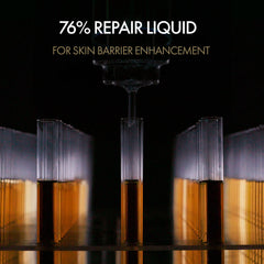 76% repair liquid being poured into test tubes with a black background
