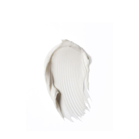 White cream swatch on a white background