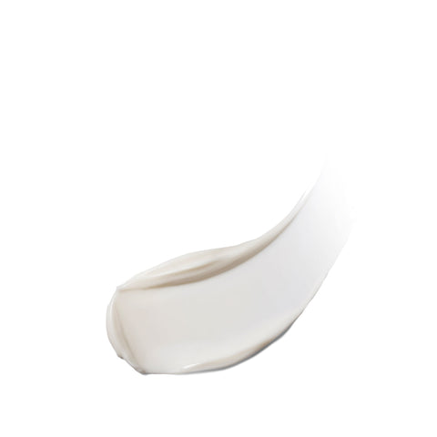 White cream or paint swatch on a white background