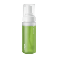 Green bottle with white cap on a white background