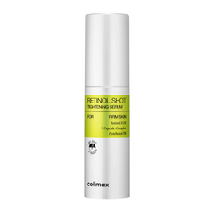 Skincare serum bottle labeled 'Retinol Shot' by celimax on a white background