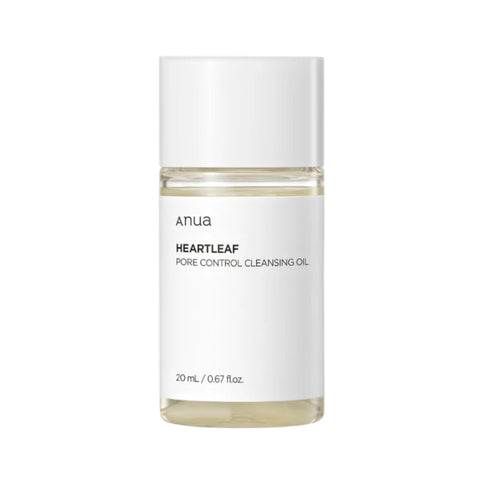 Bottle of anua Heartleaf Pore Control Cleansing Oil on a white background