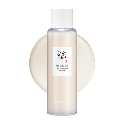 Skincare bottle with a label on a white background