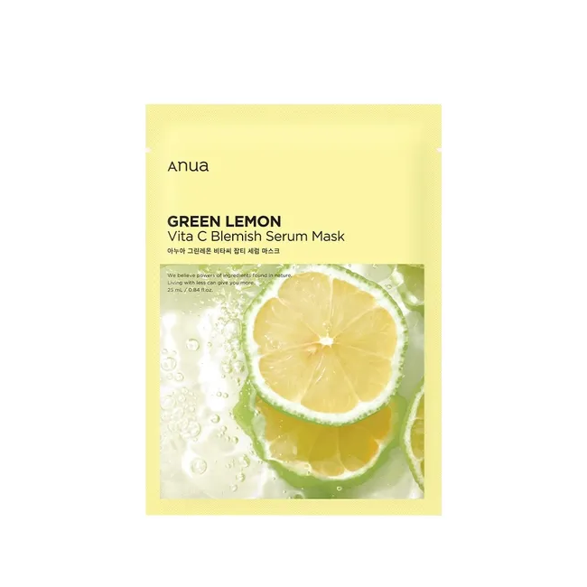 ANUA Green Lemon Vita C Blemish Serum Mask 25ml 10pcs | Soonsu Beauty