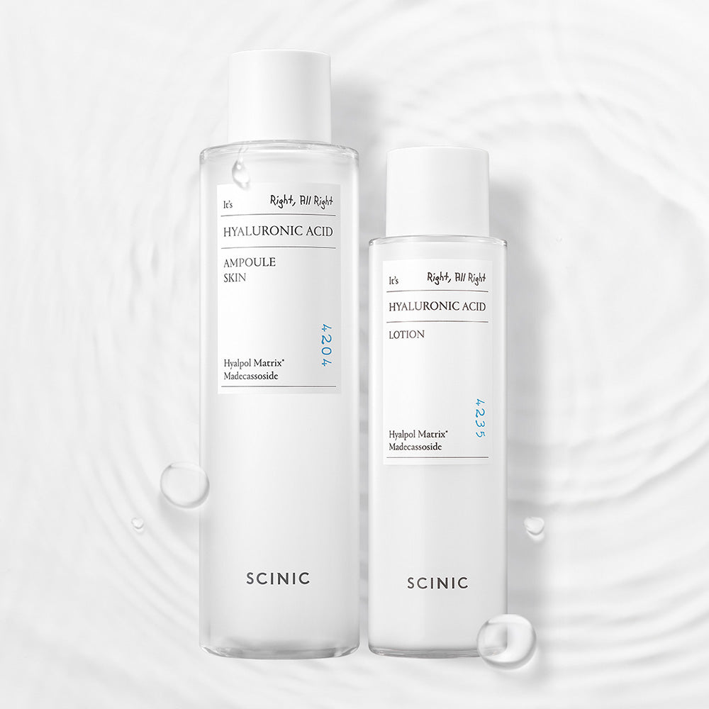 Scinic Low Molecular Hyaluronic Acid Ampoule Skin 300ml + Lotion 150ml - 2-Piece Set