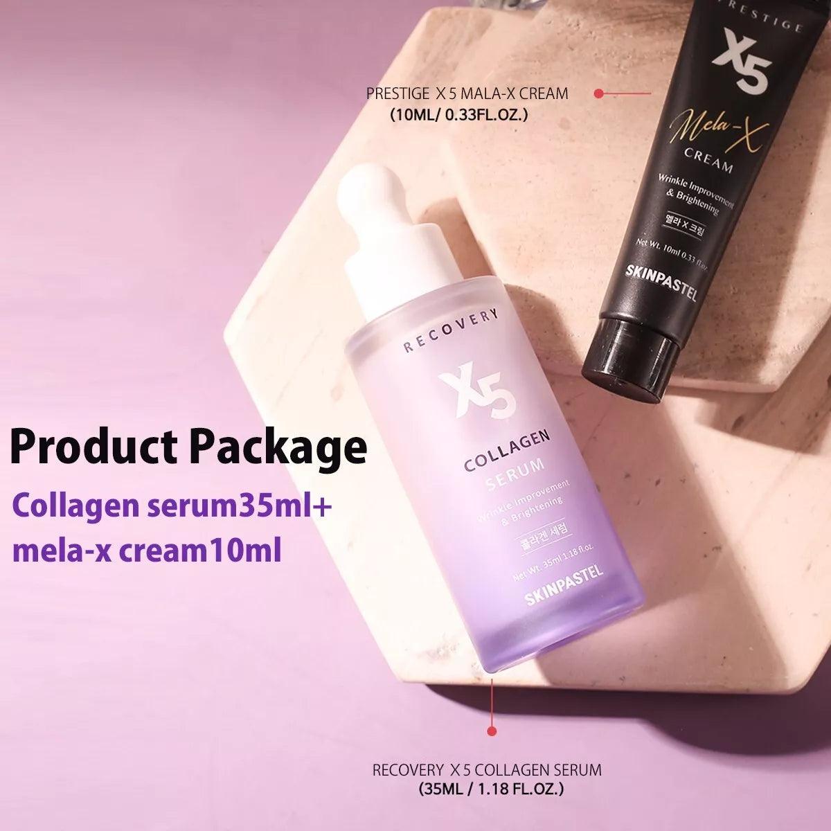 Soonsu Beauty Recovery X5 Collagen Serum  + Mela-X Cream  set texture close-up