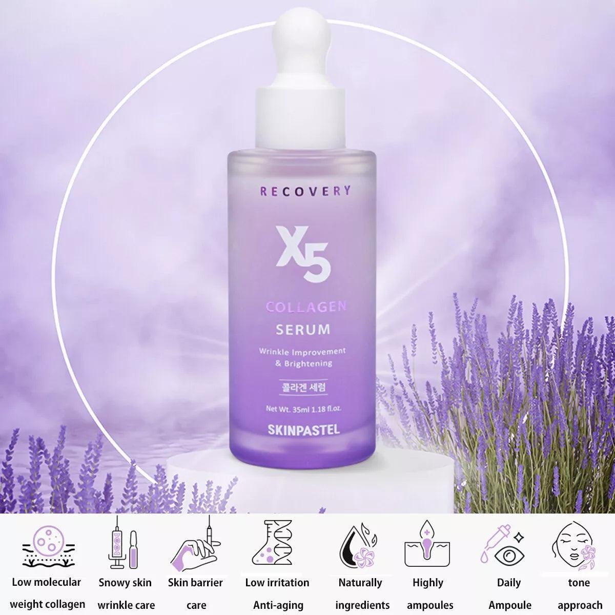 Soonsu Beauty Recovery X5 Collagen Serum  + Mela-X Cream  set packaging design