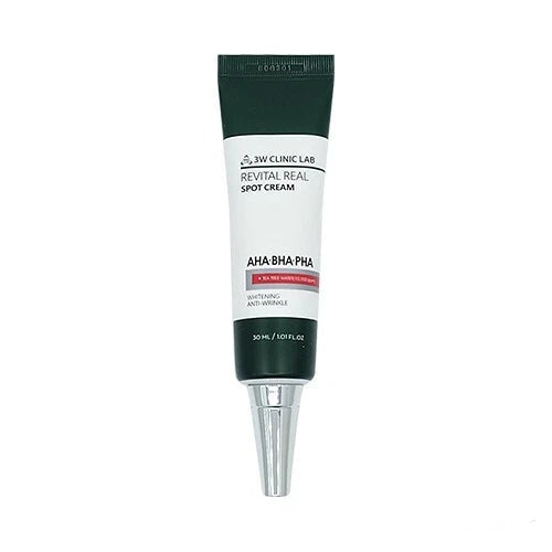 3W CLINIC AHA BHA PHA Revital Real Spot Cream 30ml front view | Soonsu Beauty