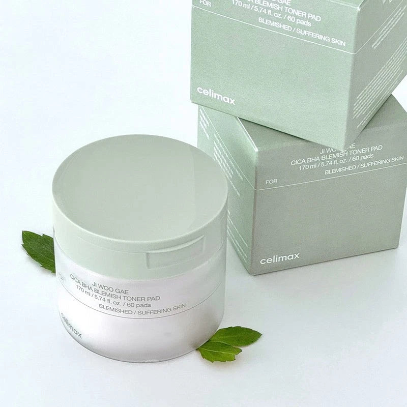 Skincare product with packaging on a white background