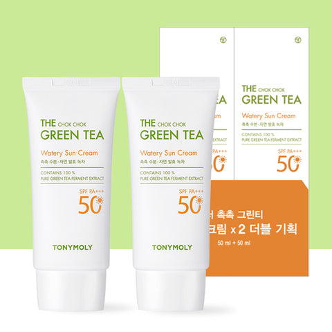 TONYMOLY The Chok Chok Green Tea Moisture Sun Cream (2-Pack 50ml x 2)