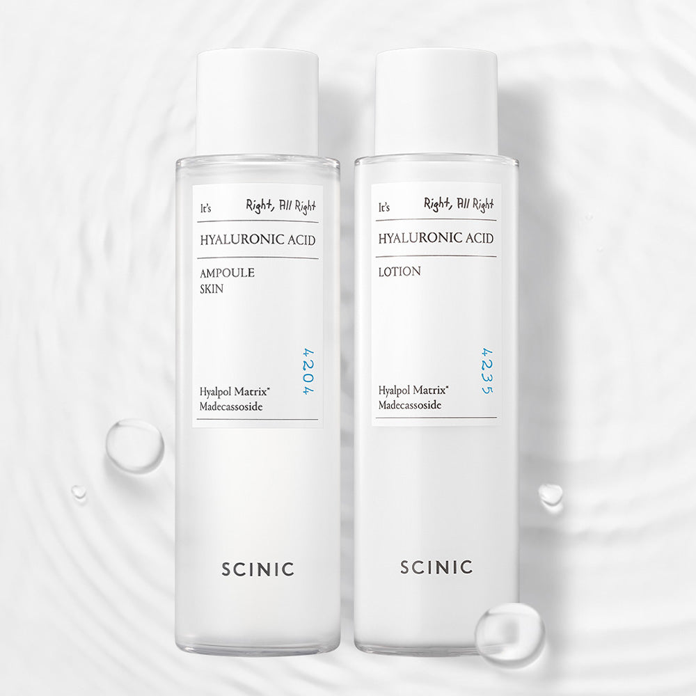 Scinic Low-Molecular Hyaluronic Acid Ampoule Skin 150ml + Lotion 150ml - Hydrating 2-Piece Set