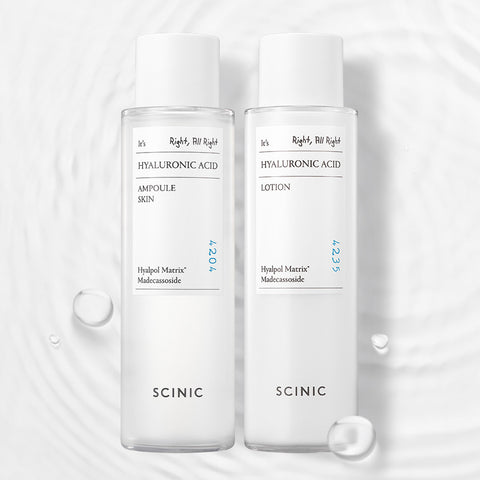 Scinic Low-Molecular Hyaluronic Acid Ampoule Skin 150ml + Lotion 150ml - Hydrating 2-Piece Set